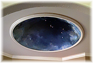 Fiberglass Ceiling Dome with fiber optic lighting system. Fiberglass Ceiling Dome with fiber optic lighting system.